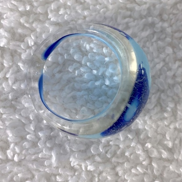 Vintage Art Glass Handmade Blue Band Ring - Picture 7 of 11